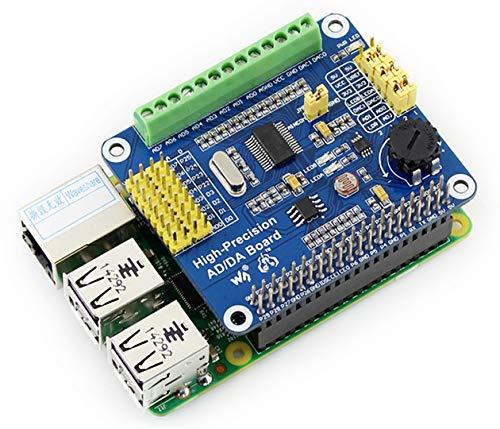 waveshare High-Precision AD/DA Expansion Board for Raspberry Pi 4B/3B+/3B/2B/Zero/W/Zero WH and Jetson Nano,Add High-Precision AD/DA Functions to Pi. Onboard ADS1256 8-CH 24bit ADC and DAC8532 2-CH 16bit DAC