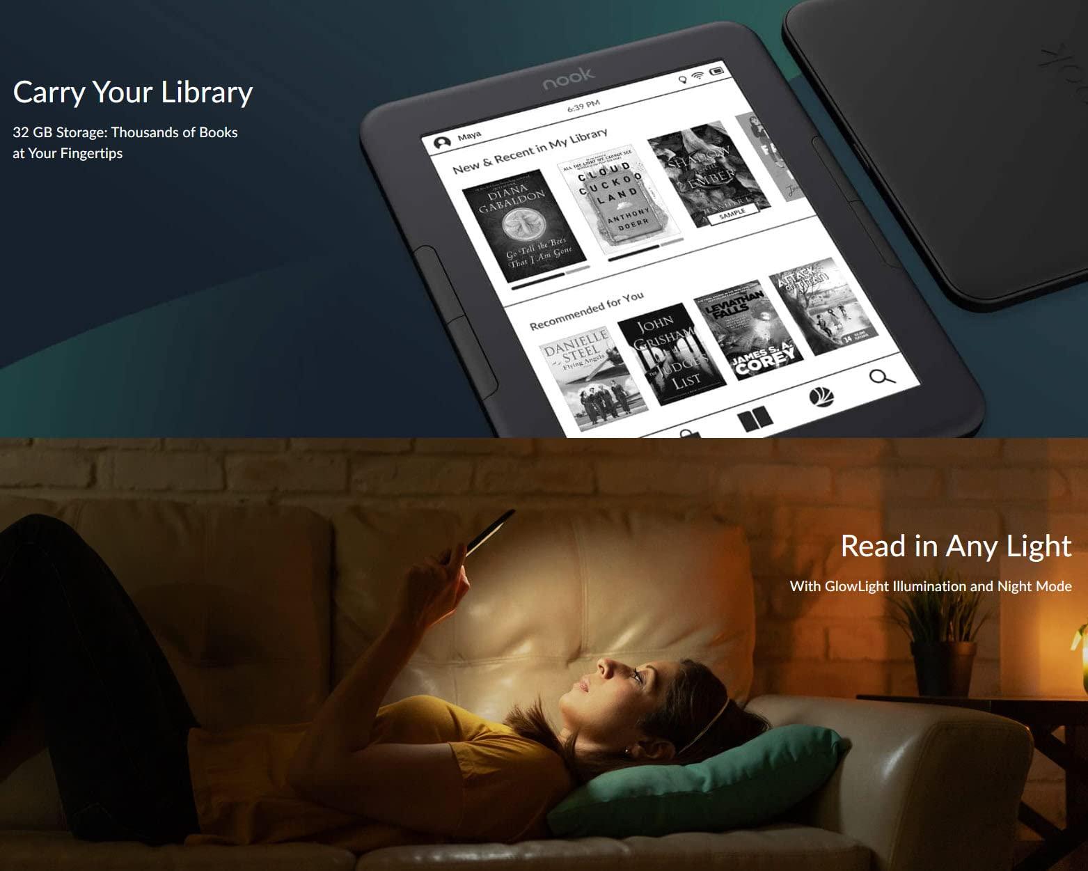 Barnes & Noble Barnes & Noble Nook Glowlight 4 eReader | 6\" Touchscreen | 32GB | Black | BNRV1100