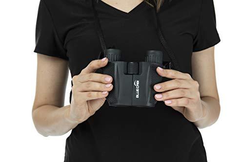 BlueCabi BlueCabi Compact 10x25 Binoculars – Lightweight, Foldable, High Powered Binoculars for Adults & Kids w/Powerful 10x Long Distance Magnification, Easy Focus Knob, Texture Grip, Neck Strap & Travel Bag