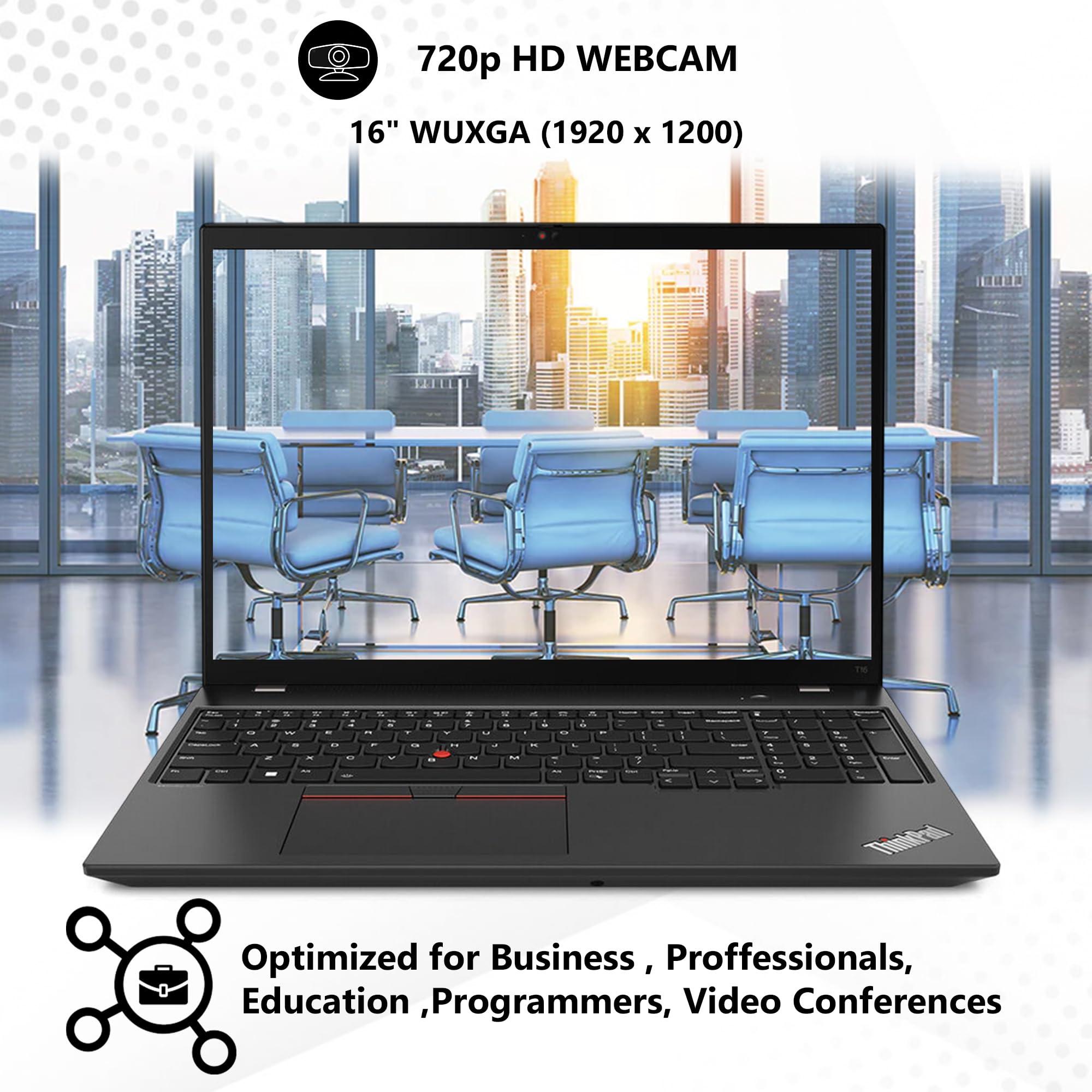 Lenovo Lenovo ThinkPad T16 Gen 2 Business Laptop 16 FHD+ IPS Display, Intel 10 Core i7-1355U, 32GB DDR5, 1TB NVMe, HD Webcam, WiFi 6, BT, RJ-45, HDMI, Win 11 Pro, AI Copilot, Black w/USB Drive