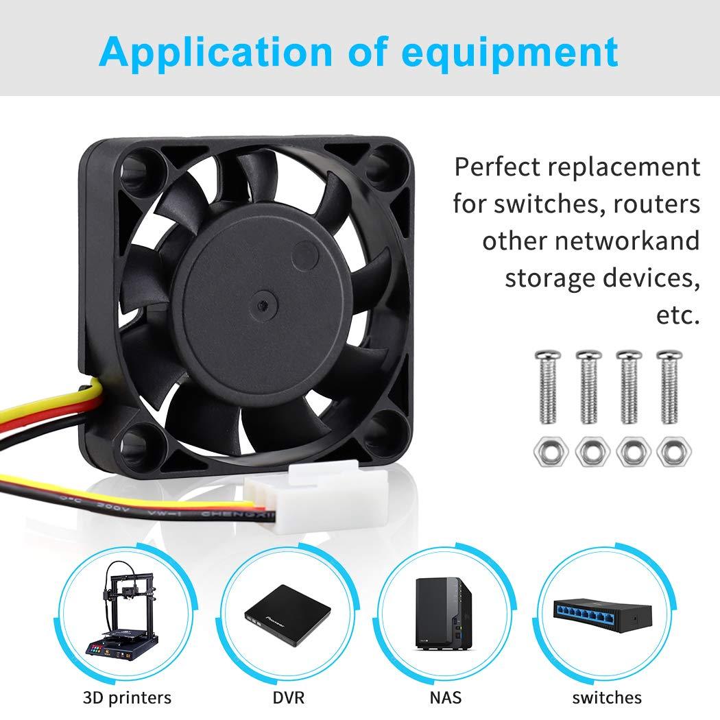 Wathai Wathai 40mm x 10mm DC Brushless Fan 12V 3Pin Cooling for 3D Printing, PC Computer Case, CPU Replacement, Graphics Card, Raspberry PI