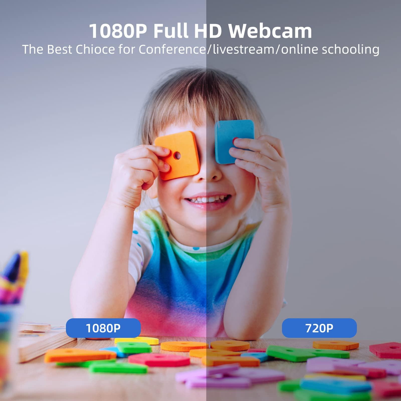 VITADE VITADE Streaming Webcam with Adjustable Ring Light, Full HD 1080P Webcam with Dual Microphones and Advanced Auto-Focus,Pro Web Camera for Online Learning, Zoom Meeting Skype Teams, Gaming Laptop