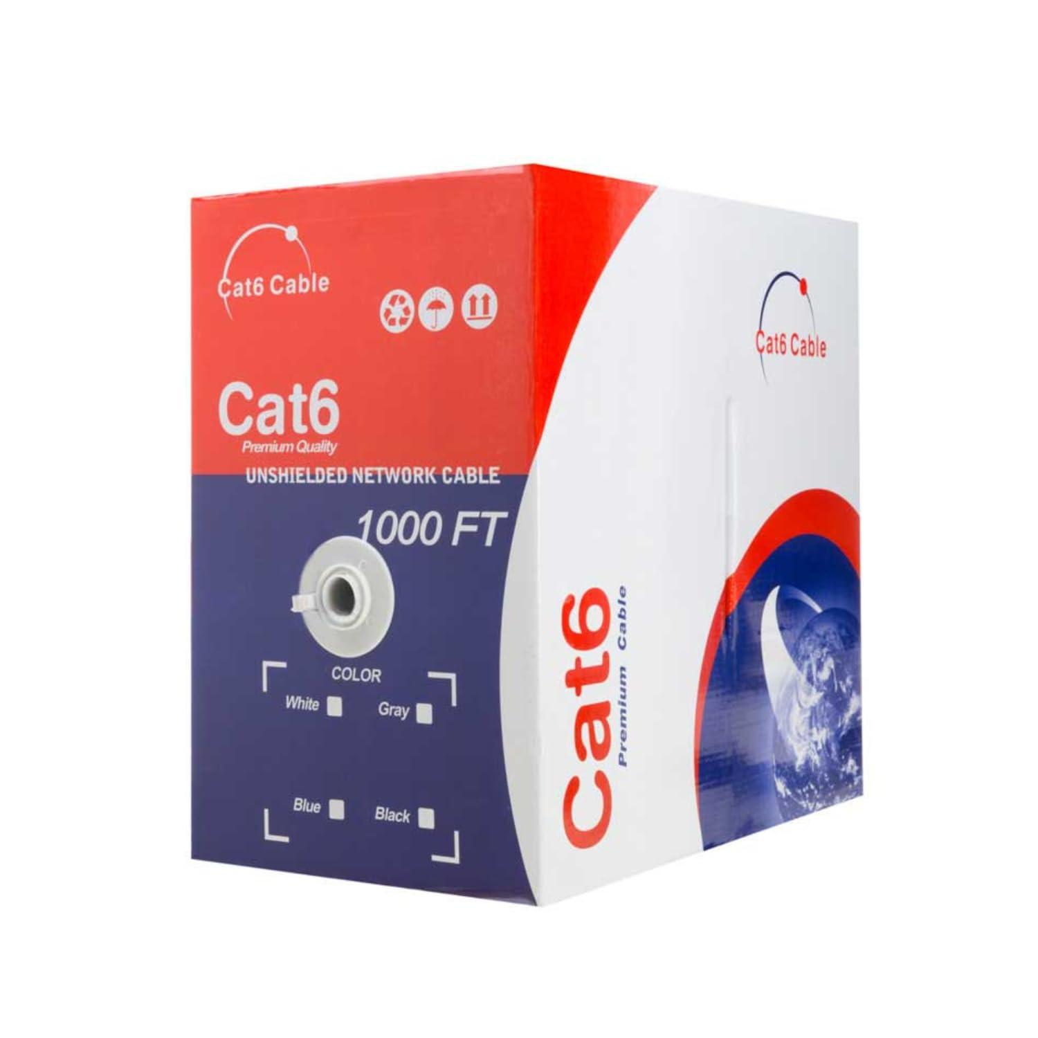 SATMAXIMUM CAT6 Cable 1000ft Solid Conductor 23AWG 4 Pair 550MHz Unshielded Twisted Pair (UTP), Bulk Ethernet LAN CCA Wire, Pull Box (Purple)