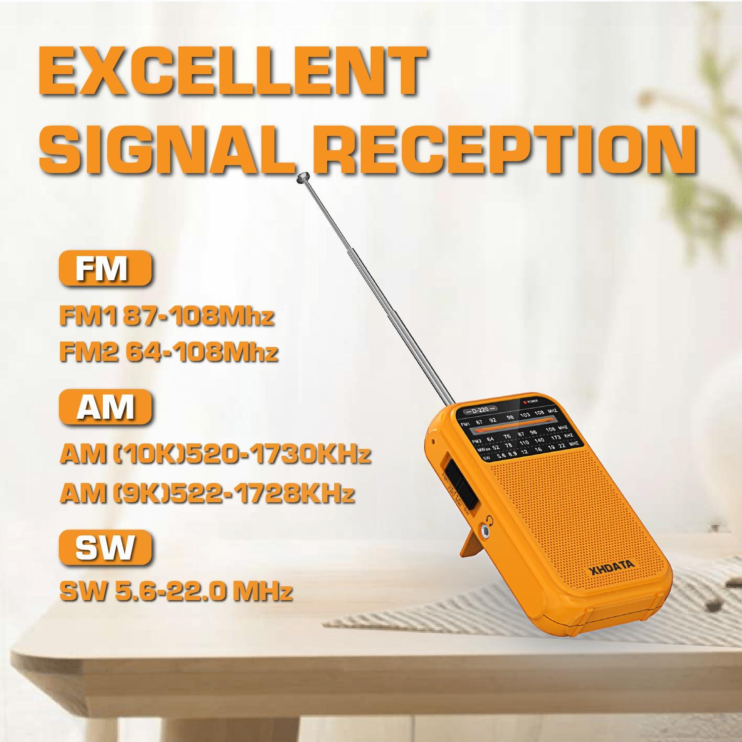 XHDATA XHDATA D608WB FM/AM/SW/NOAA Emergency Radio and XHDATA D220 Portable AM FM Shortwave Radio