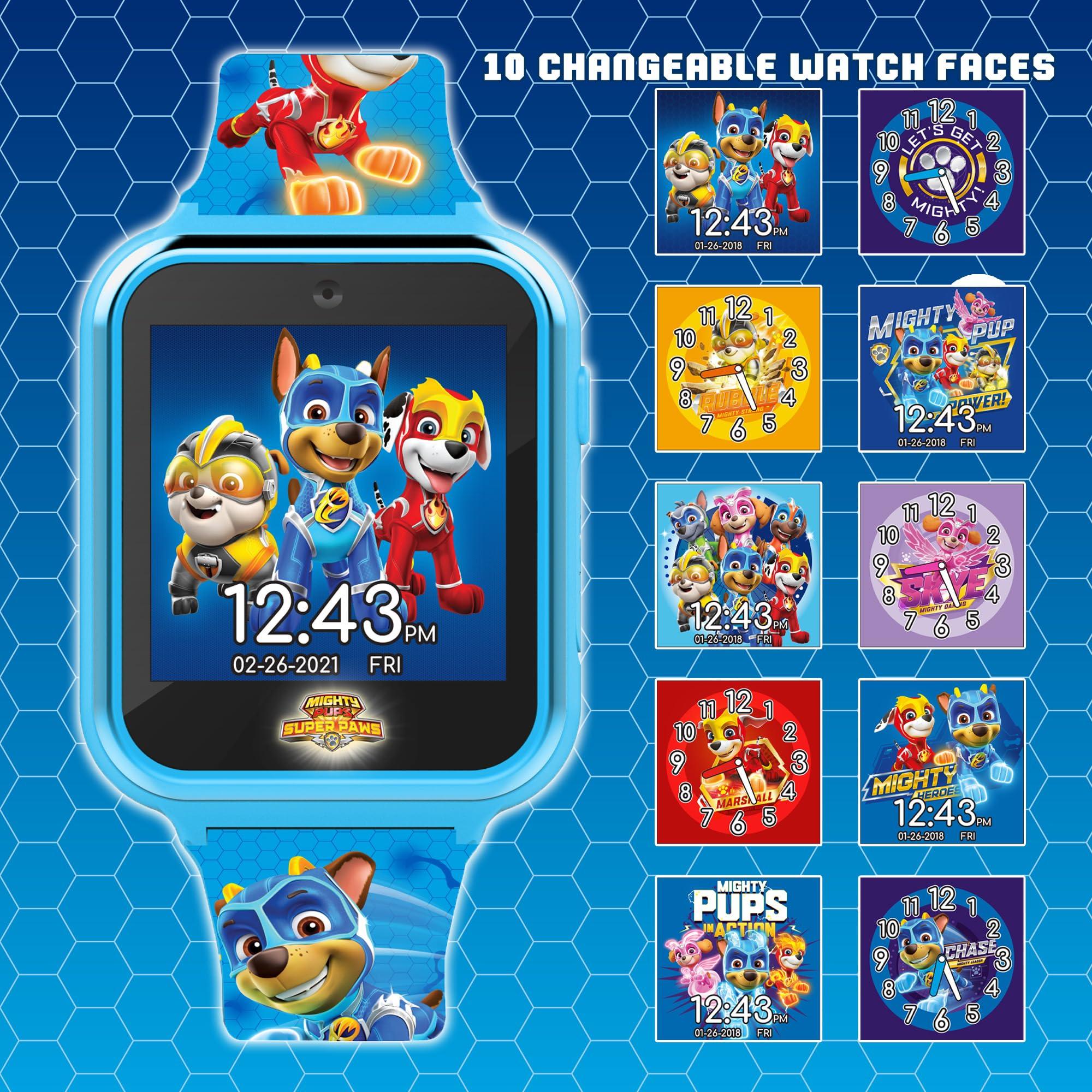 Accutime PAW Patrol Kids Smartwatch - Interactive Fun with 10 Watch Faces, Games, Camera, Alarm, Step Counter & More - Mighty Pups Theme for Boys and Girls - Fits Wrists 5.5'' to 8.0"
