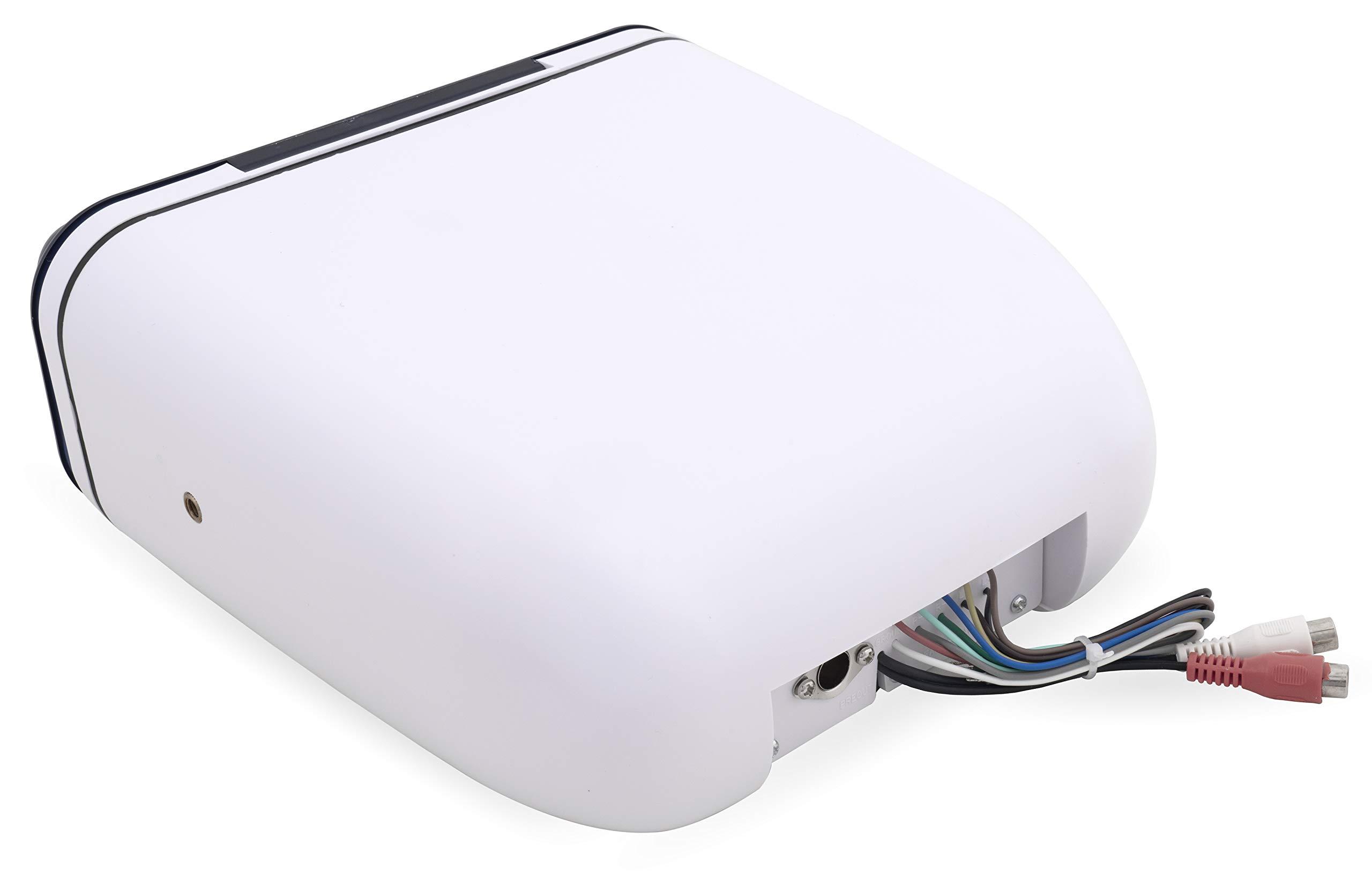 BELVA Belva BMRC6W White Fully Enclosed Marine Radio Cover/Radio Splash Guard for Deck or Overhead Installs, Water-Resistant with Flip-up Style