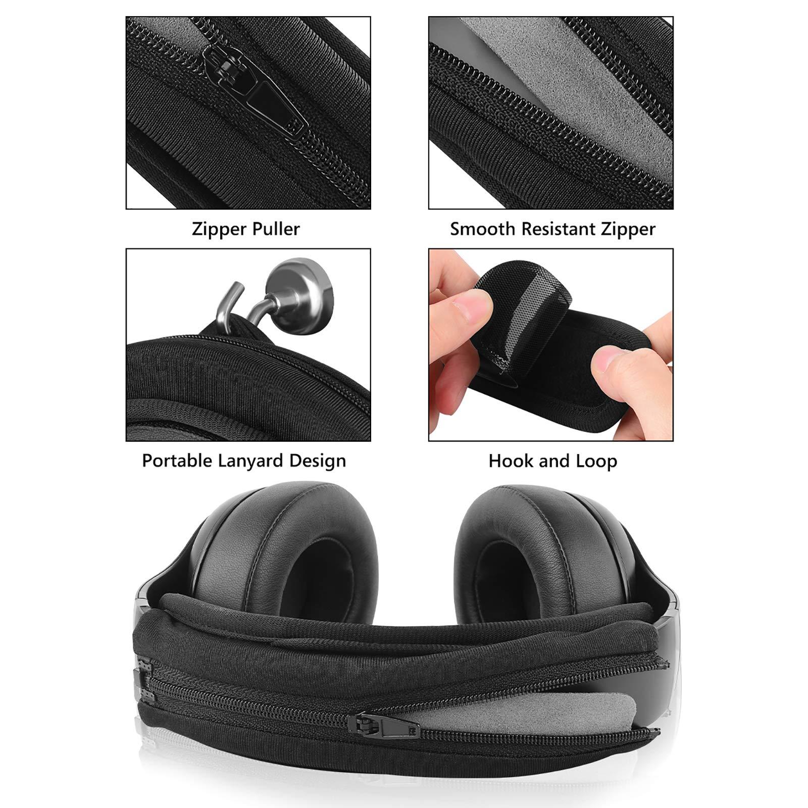 GEEKRIA Geekria Hook and Loop Headband Cover + Pad Set, Headband Protector with Zipper Closure, DIY Installation, Compatible with Medium Sized Headphones (Protein Leather/Black)