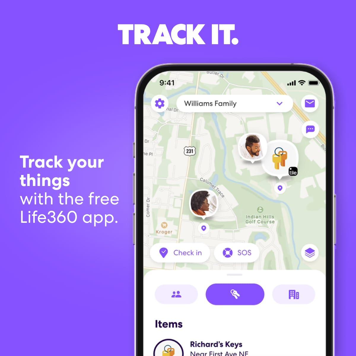 Tile Tile by Life360 Mate (2024) Bluetooth Tracker, Keys Finder and Item Locator for Keys, Bags and More. Phone Finder. Both iOS and Android Compatible. 4-Pack (Black)