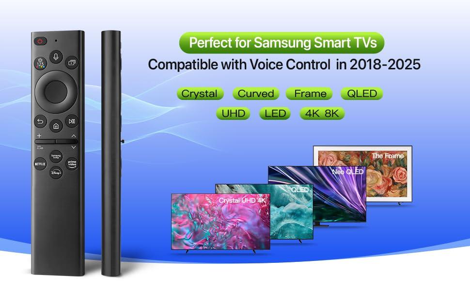 Amtone Replacement Voice Smart TV Remote for Samsung 2021 QLED 4K 8K Series Smart TV Q60A Q70A Q80A QN90A QN800A QN85A The Frame QLED 4K Smart TV Series (BN59-01385A No Solar Version)
