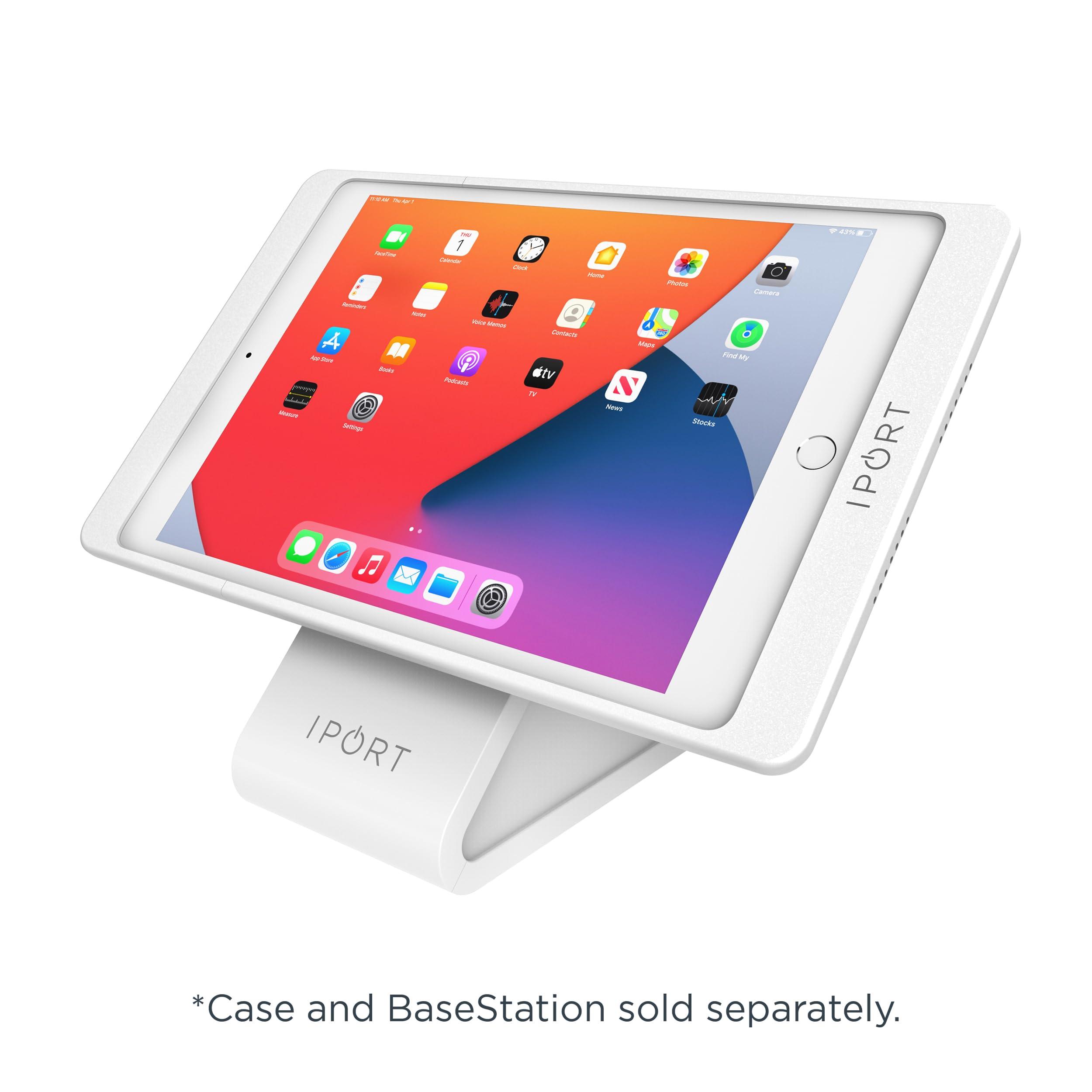 iPort IPORT 72301 Connect PRO iPad Case Wireless Charging Case for iPad 10.2 (9th, 8th, 7th Gen) | Contactless Charging, Magnetic Docking, and 360 Rotation | Secure & Sleek Design White
