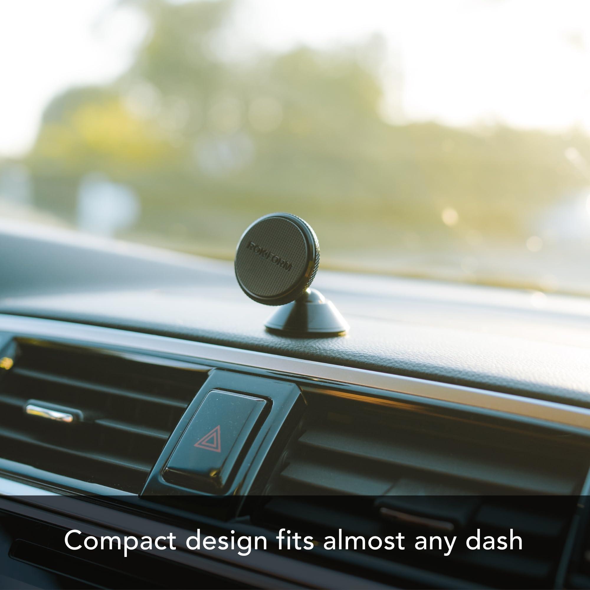 Rokform ROKFORM - Adjustable Magnetic Car Mount, 360 Degree Swivel with 3M VHB Tape, Cell Phone Holder, Aluminum Dashboard Phone Mount Stand for Truck Car & Van (Black)