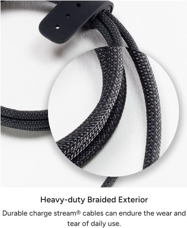 Mophie mophie Charge Stream USB-A to Lightning 2m/6ft Silicone Cable - Long-Lasting Braided Cord with Enduraflex, Fast Charge Compatible & 12W Power Delivery