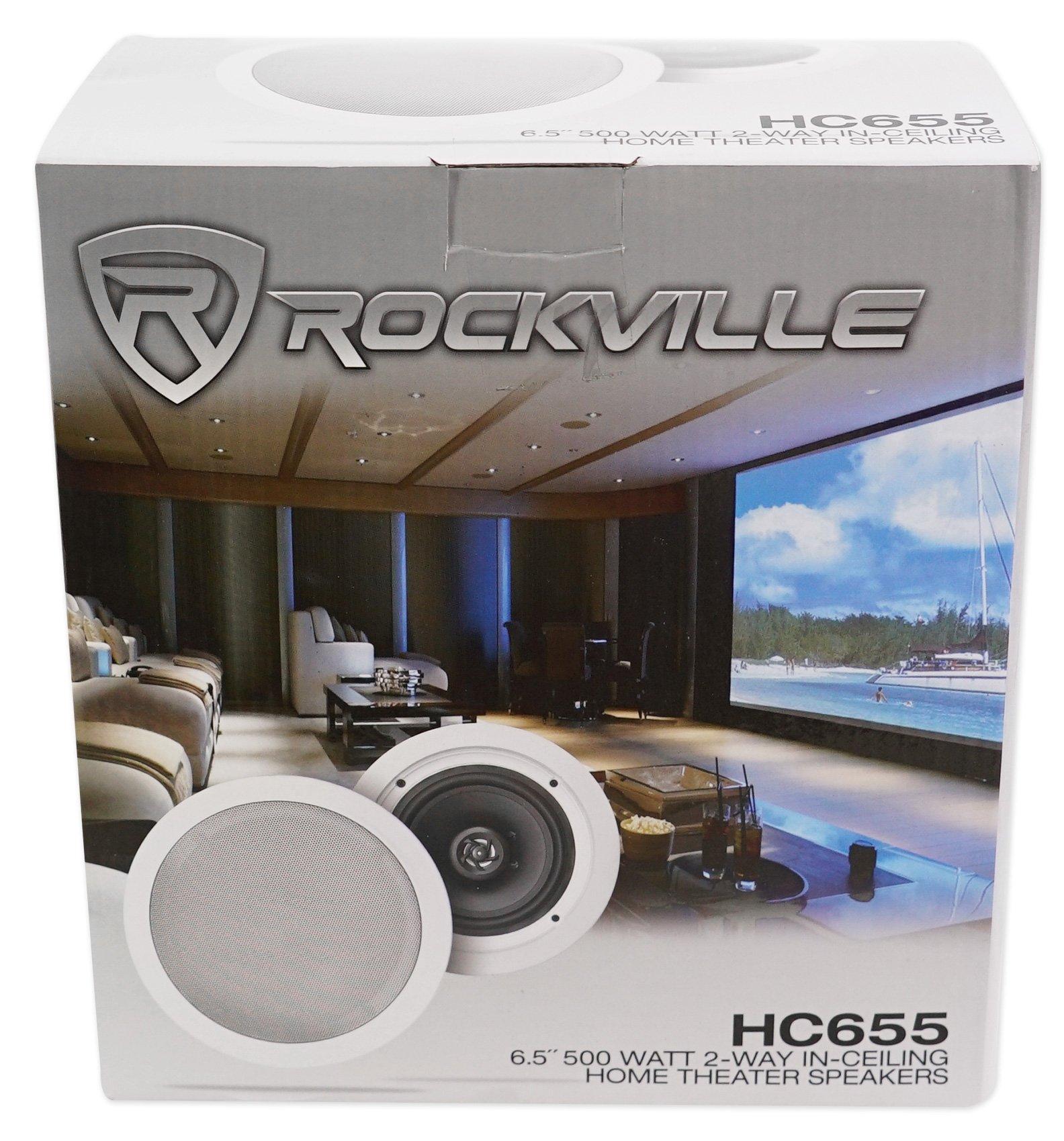 Rockville Rockville (4) HC655 6.5" 500 Watt in-Ceiling Home Theater Speakers 8 Ohm
