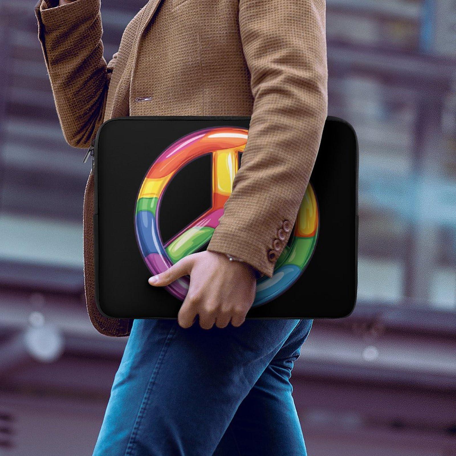 DirectNine Basics Colorful Peace Sign Symbols Laptop Sleeve 17inch Laptop Bag Computer Sleeve Tablet Briefcase Carrying Bag Protective Case Bag