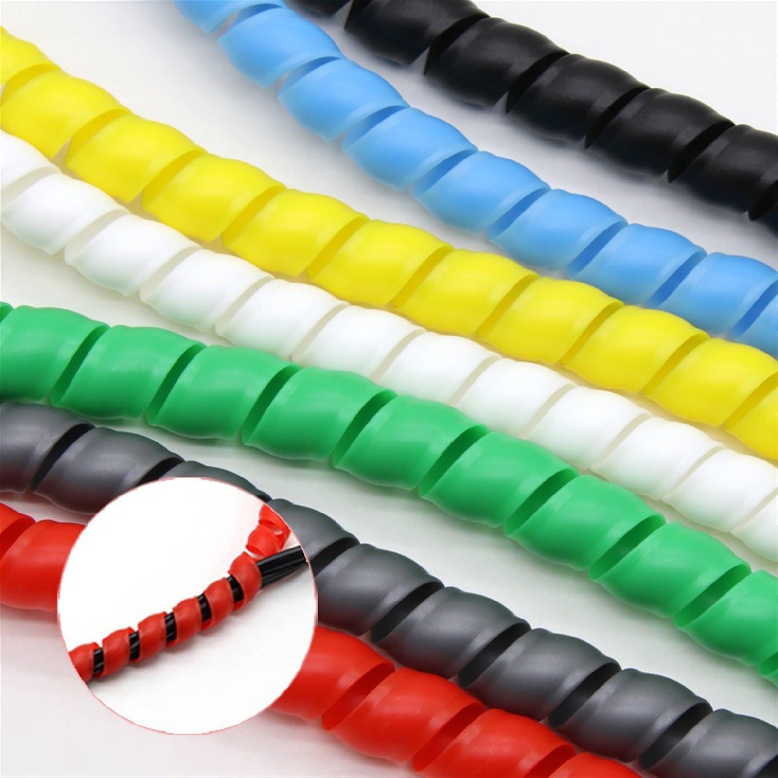 ELLANA spiral protector Spiral Cable Protector 8mm 40mm Spiral Wrap Winding Line Organizer Flexible Cable Wire Cover Pipe Cable Sleeve Tube wraps cable(Green,ID 12mm 10 Meters)