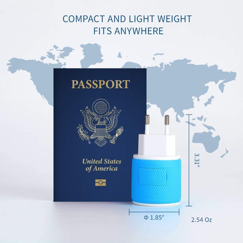 OREI European Travel Plug Adapter with Dual USB - for Most of Europe - Type C (U2U-9C), Will Work with Cell Phones, Camera, Laptop, Tablets, iPad, iPhone and More