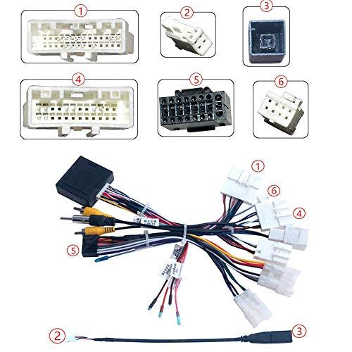 Strpump Strpump 16pin Car Stereo Radio Power Harness Cable Wire Adapter Compatible for Toyota Camry RAV4 Corolla Tacoma Hilux Highlander Yaris Reiz Support OEM Camera USB Non JBL