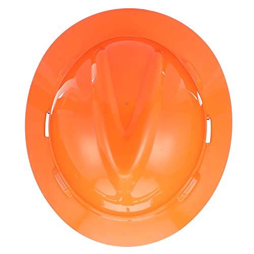 MSA MSA 10021292 V-Gard Full-Brim Hard Hat With Fas-Trac III Ratchet Suspension | Polyethylene Shell, Superior Impact Protection, Self Adjusting Crown Straps - Standard Size in Hi-Viz Orange