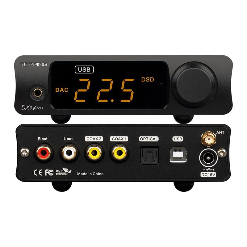 LEAUDIO LEAUDIO Topping DX3 Pro+ ES9038Q2M Bluetooth 5.0 LDAC Audio Decoder DSD512 DAC AMP NFCA Headphone Amplifier Pre Amplifier (Silver)