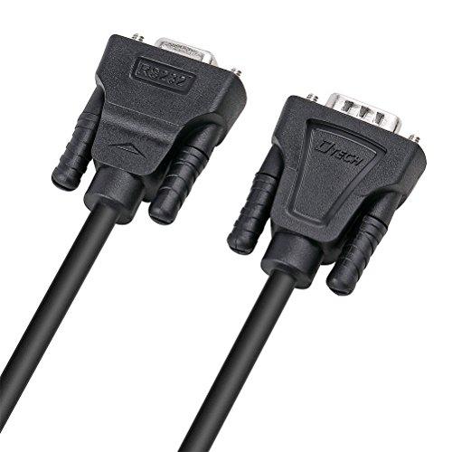 DTech DTech DB9 RS232 Serial Cable Male to Female Null Modem Cord Full Handshaking 7 Wire Crossover for Data Communication (15 Feet, Black)