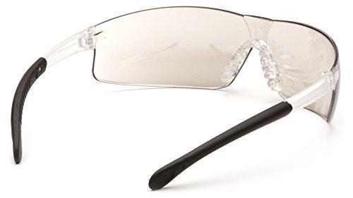 Pyramex Safety Pyramex S7280ST Provoq Safety Eyewear Indoor/Outdoor Mirror Anti-Fog Lens Black Temples