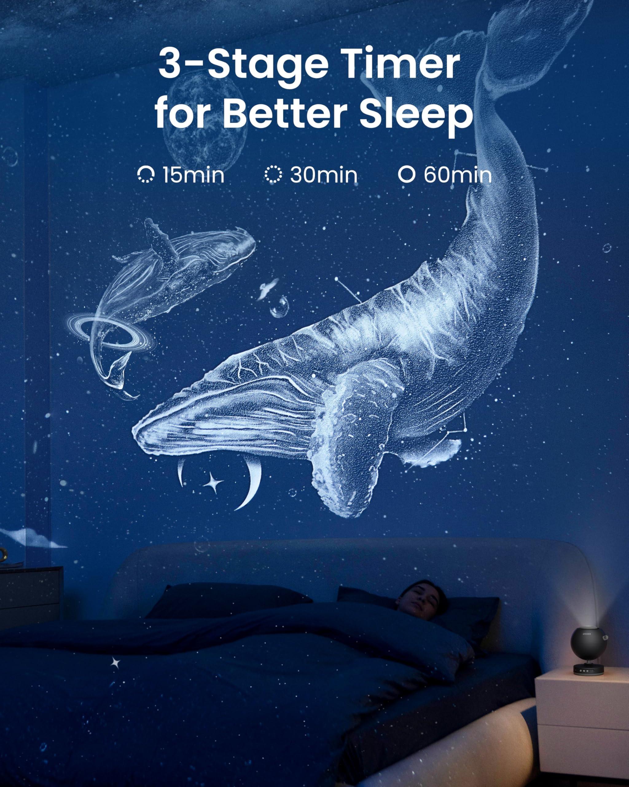 POCOCO POCOCO Galaxy Star Projector for Bedroom with Replaceable Optical Film Discs, Home Planetarium Night Light Projector with High-Definition Soft Light for Relax, Study, and Meditate, Stress Relief Gifts