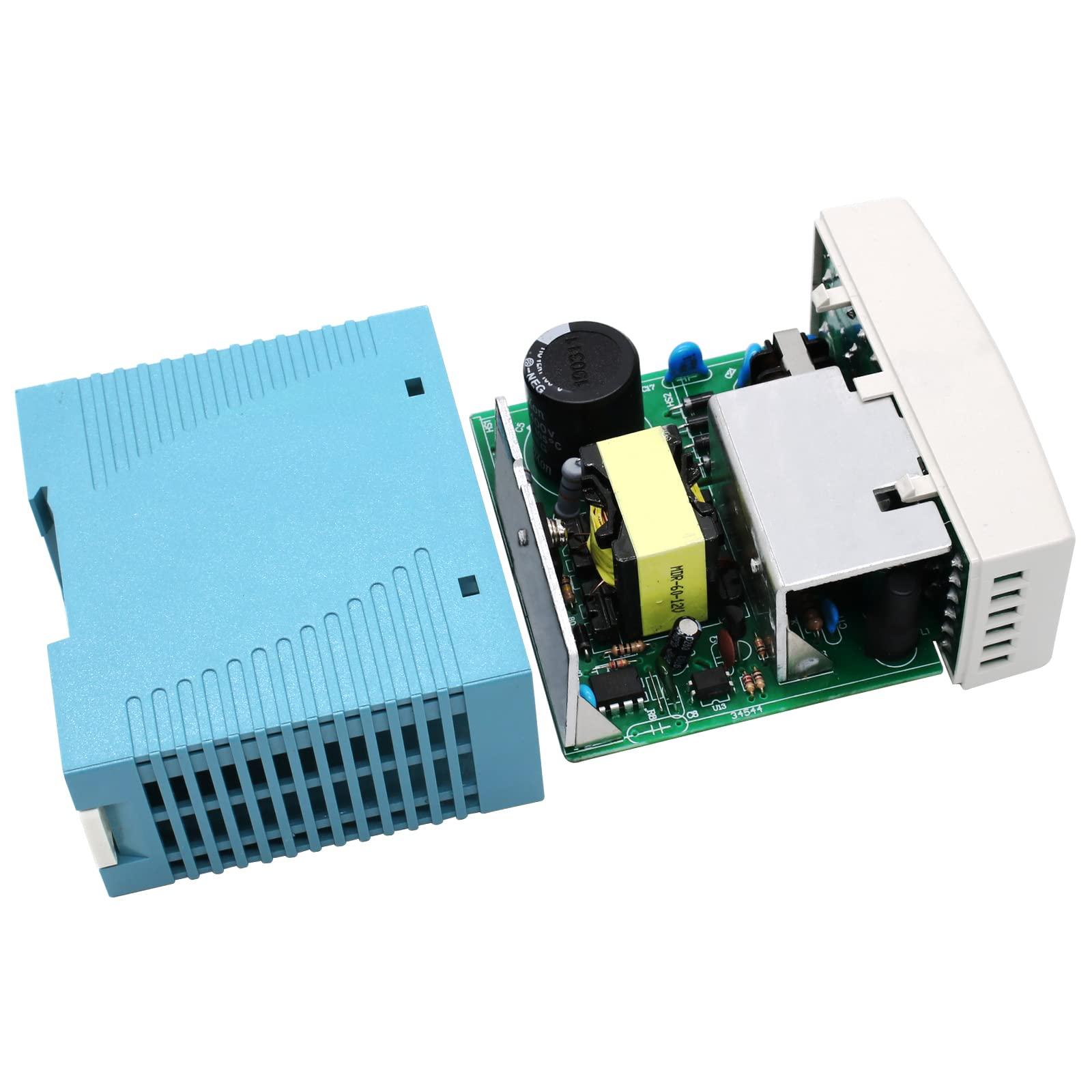 LCLCTC DIN Rail DC 12V Switching Power Supply MDR 60W (Input:100-240VAC,Output:12VDC,50/60HZ) Switch Converter (12V 5A)