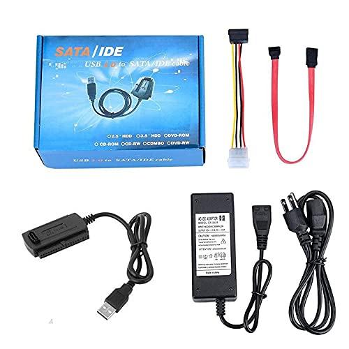 Zereff Connectors SATA to USB IDE Adapter USB 3.0 2.0 Sata 3 Cable for 2.5 3.5 Hard Disk Drive HDD SSD USB Converter IDE SATA Converter Connectors - (CN, Color: US Full Set)