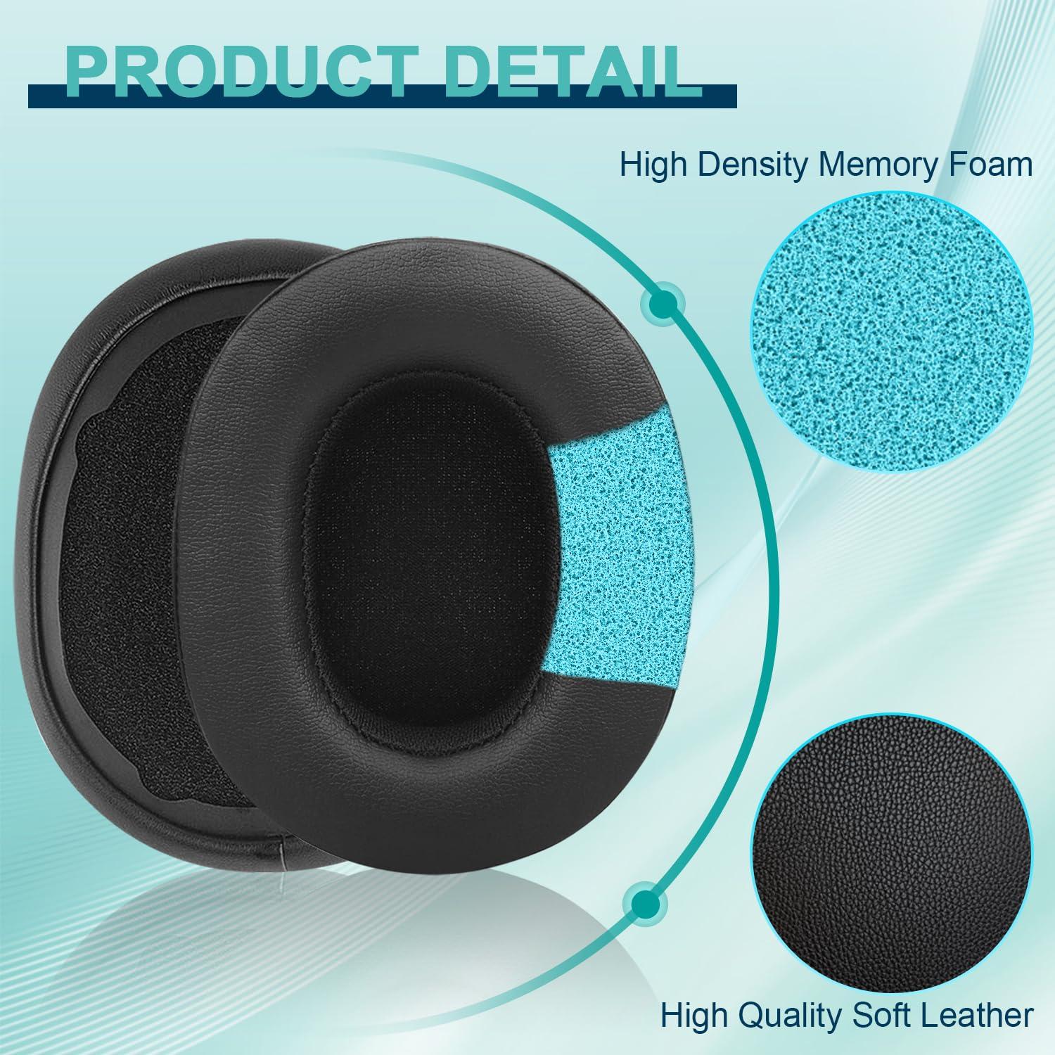 HAOMUK Replacement Ear Pads for Skullcandy Crusher Wireless/Evo/ANC Hesh 3/EVO/ANC, Headphones Ear Cushions, Headset Earpads, Ear Cups Cover-Black