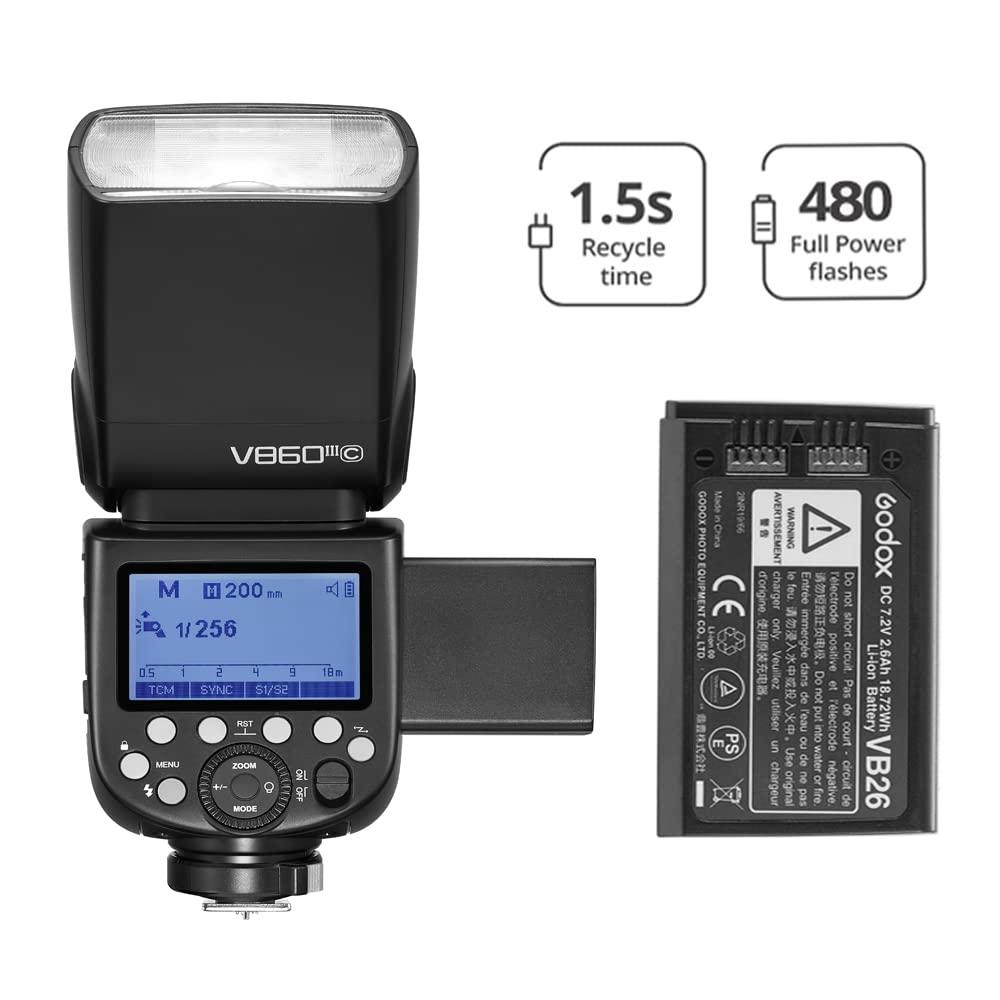 GODOX Godox V860III-N Camera Flash with Godox X2T-N TTL Wireless Trigger for Nikon Camera Flash Speedlight Speedlite Light, 76Ws 2.4G TTL HSS 1/8000s, 480 Full-Power Flashes, 0.01-1.5s Recycle Time