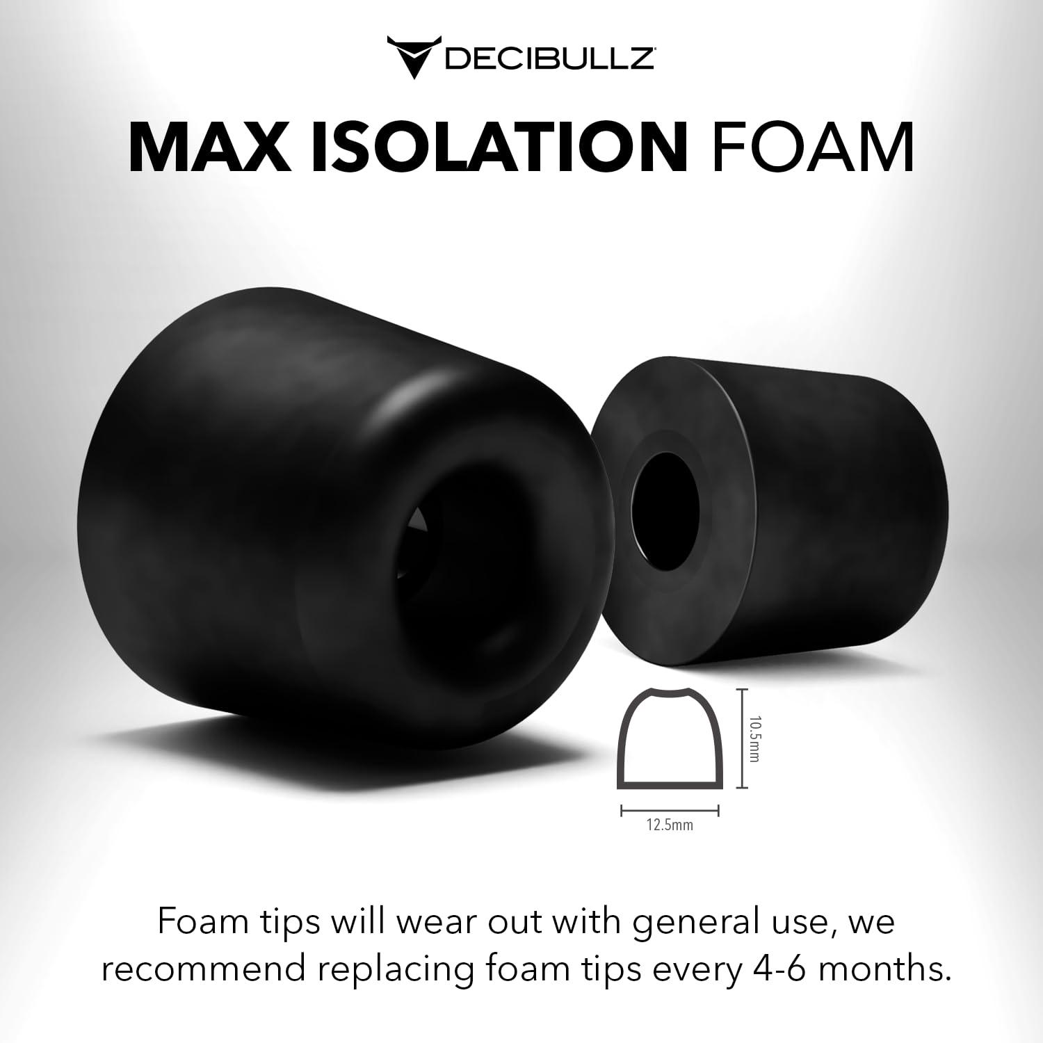 Decibullz Decibullz - Custom Molded Earplug, Earphone, and Earbud Replacement Tips (5 Pack), Medium