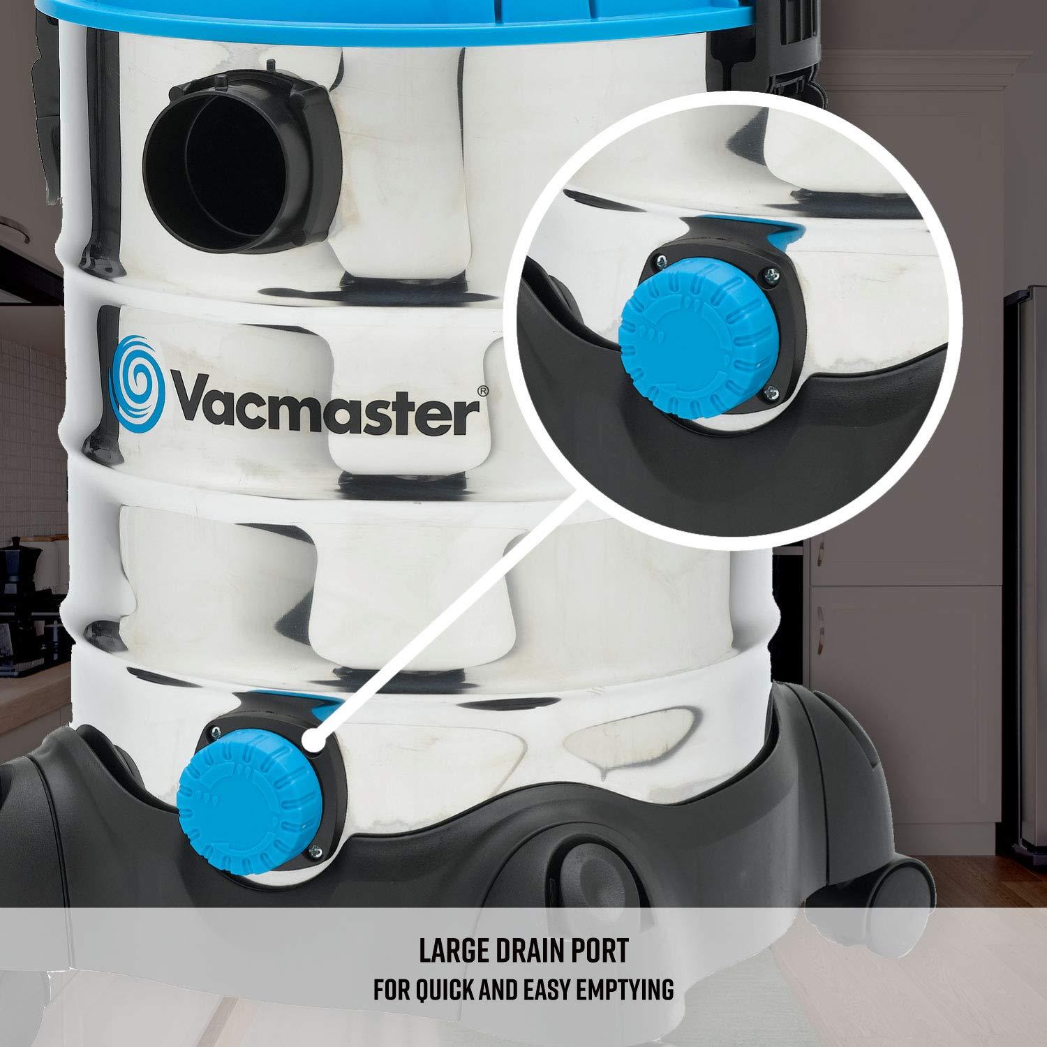 Vacmaster Vacmaster, VQ607SFD, 6 Gallon 3 Peak HP Stainless Steel Wet/Dry Shop Vacuum