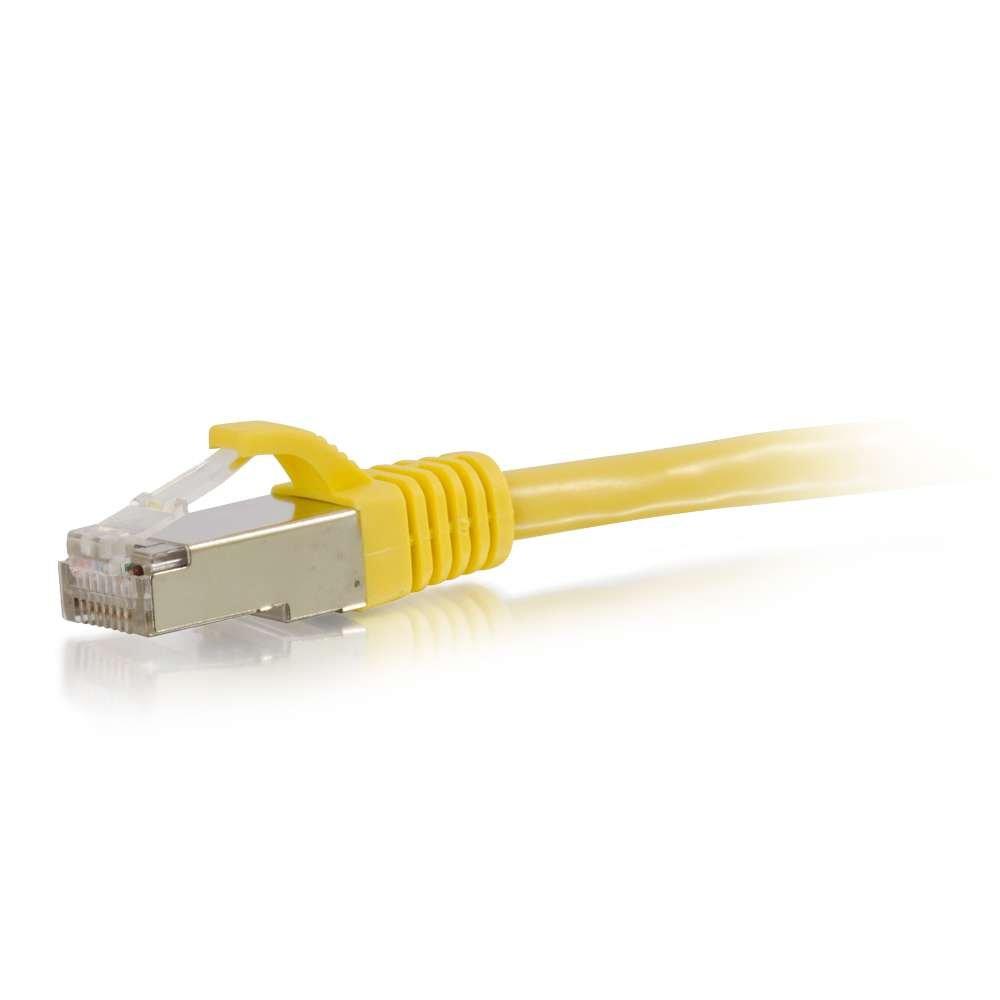 C2G C2G Legrand Cat6 Ethernet Cable, Snagless Unshielded Cat6 Patch Cable, Yellow Network Patch Cable, 1 Foot Snagless STP Ethernet Cable, 1 Count, 00859 (Pack of 2)