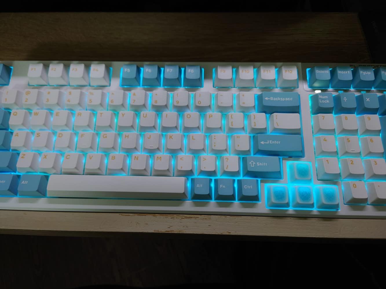 MECHKYP MECHKYP Handmade Pottery/Ceramics Backlit Artisan Keycaps Set 1U Arrow WASD Keycap Cherry Profile for All Cherry MX Switch Gaming Mechanical Keyboard (Ripping Waters 4 Keys)