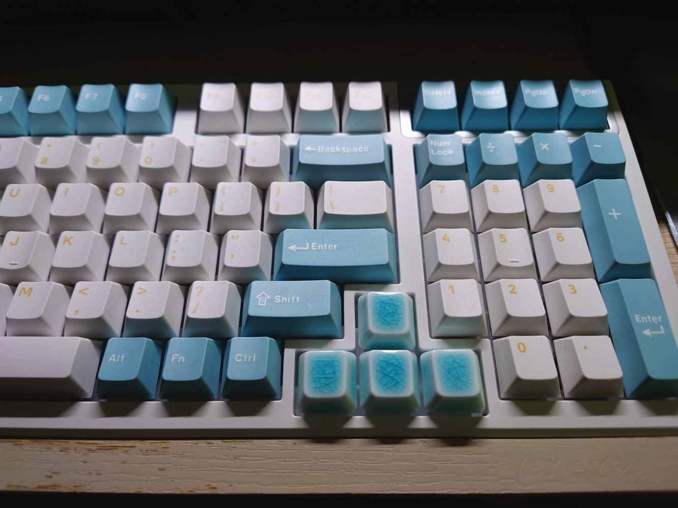 MECHKYP MECHKYP Handmade Pottery/Ceramics Backlit Artisan Keycaps Set 1U Arrow WASD Keycap Cherry Profile for All Cherry MX Switch Gaming Mechanical Keyboard (Ripping Waters 4 Keys)