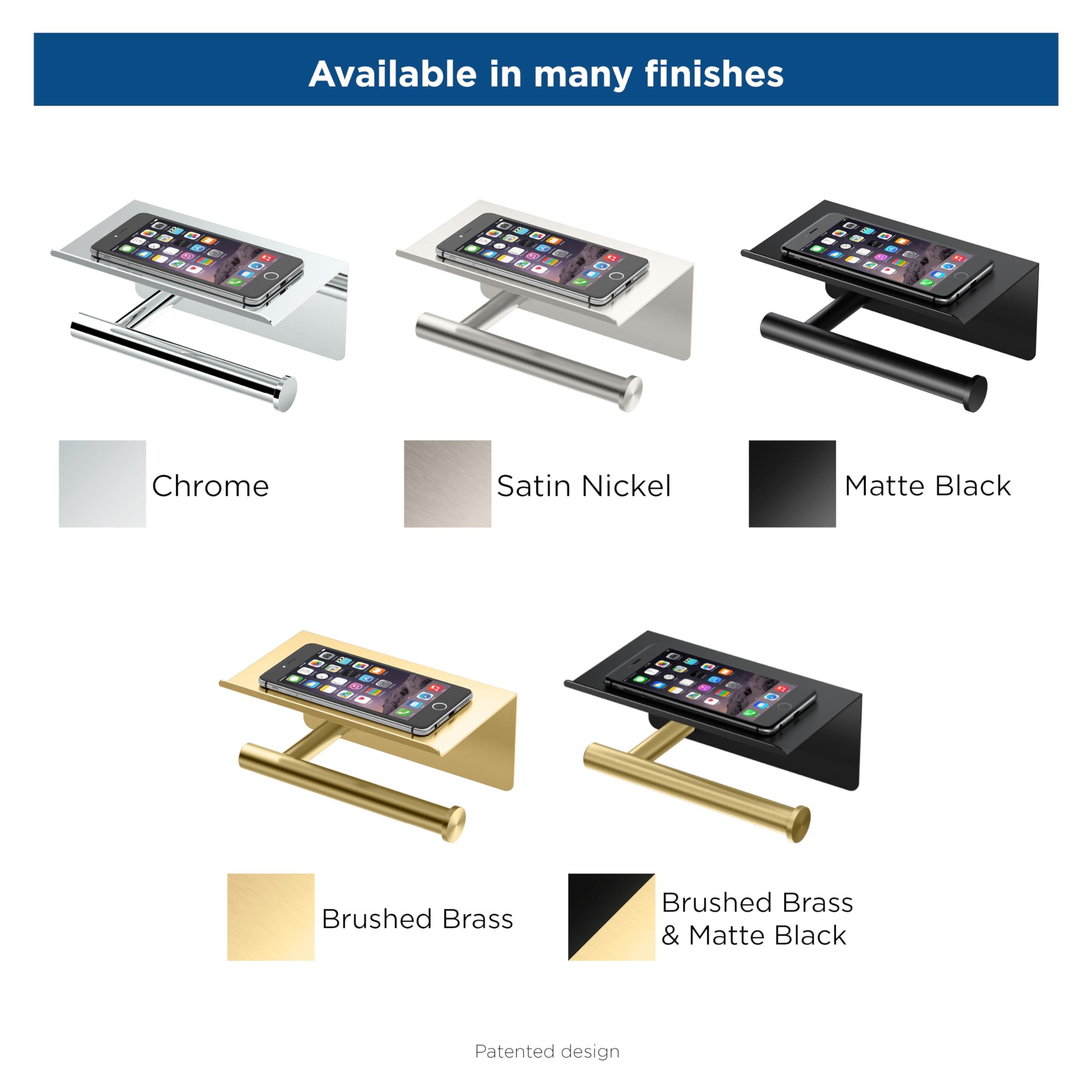 Gatco Gatco 1420 Latitude II Toilet Paper Holder with Mobile Shelf, Chrome