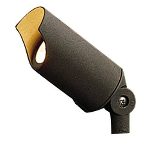 Kichler Kichler 6" Mini Outdoor Accent Light in Textured Architectural Bronze, 12V LED Adjustable Spotlight, (6" L x 2.5" H), 15384AZT,Brown