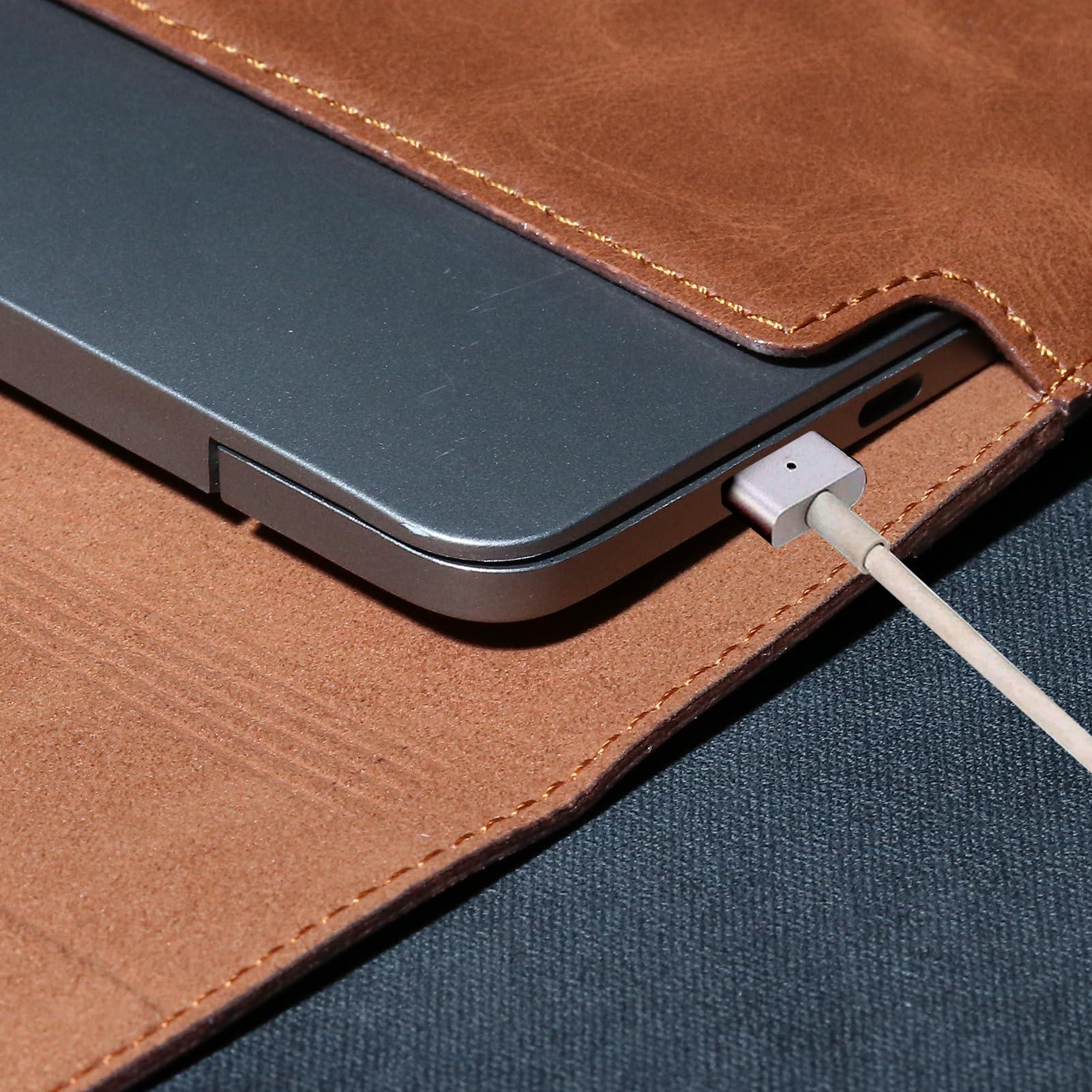 cpnvwa CPNVWA Leather Laptop Sleeve for 13 Inch MacBook Air M3 2024 M2 2022 M1 2020,Genuine Leather Laptop Case for MacBook Pro M2 2022 M1 2020-2016,Laptop Cover for 13-13.3 Inch Notebook,Brown