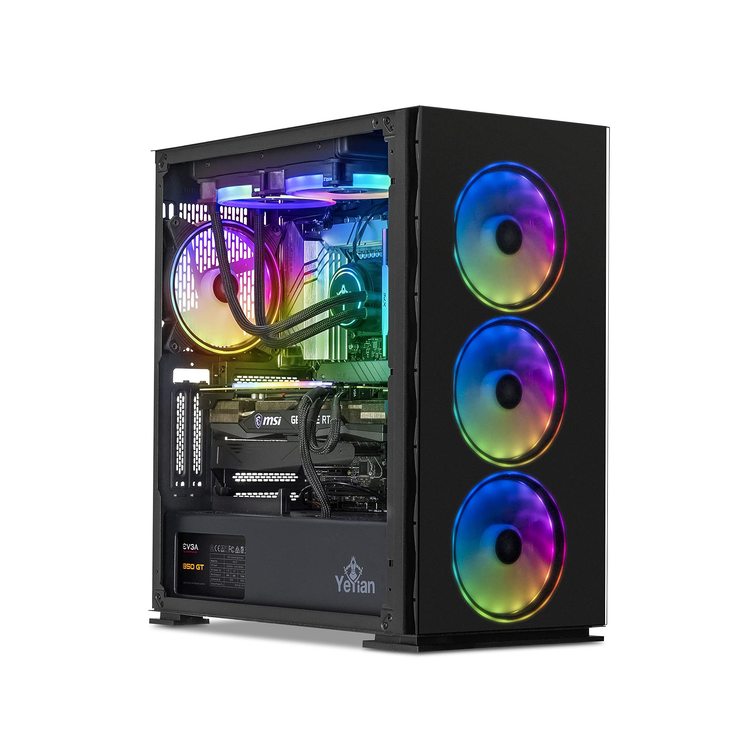 YEYIAN YEYIAN Yari X13 Gaming PC Intel Core i7 13700KF 5.40 GHz, Geforce RTX 3070 Ti Desktop Computer, 32GB DDR5 5200Mhz, 1TB SSD + 2TB HDD, 850W Gold PSU Liquid Cooler, Z790 Chipset VR Ready PC, Win 11 Home