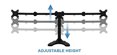 Mount-It! Mount-It! Triple Monitor Stand | 3 Monitor Stand Mount | Free Standing and Grommet Bases | Fits 19 20 21 22 23 24 Inch Computer Screens | Three Heavy Duty Adjustable Arms | VESA 75 100 Compatible