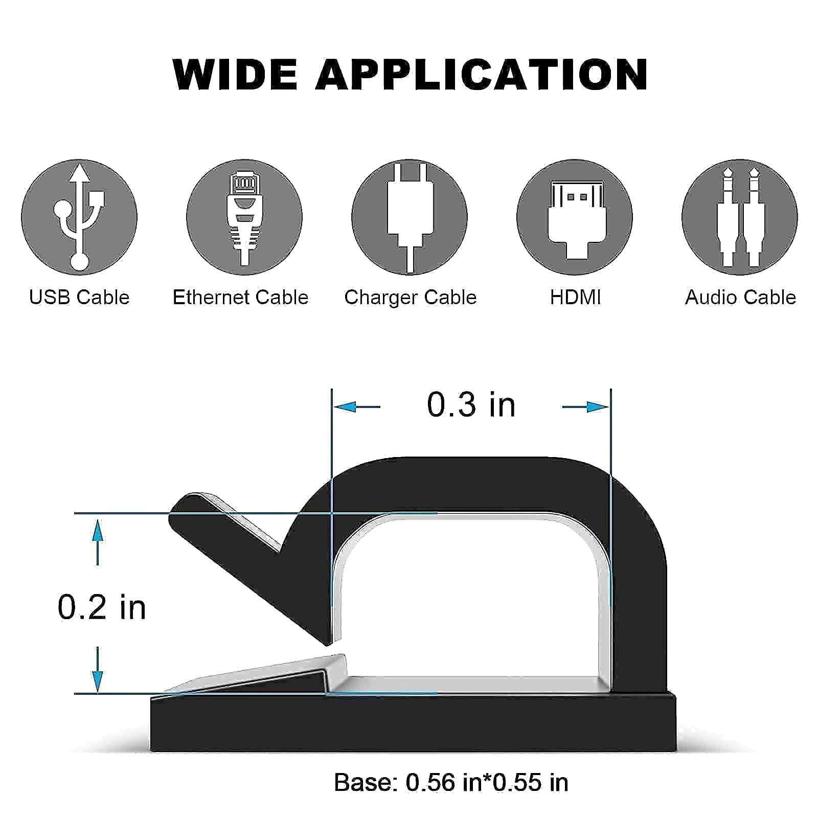 TidyHelper Cable Clips (120 PCS), 50 PCS White Cable Clips Adhesive & 50 PCS Adhesive Cable Clips Black & 20 PCS Wire Clips with Nail, Cord Clips Wire Holders for The Wall, Under Table Cable Management Clips