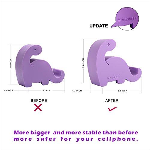 Z PLINRISE Plinrise Animal Desk Phone Stand, Update Dinosaur Silicone Office Phone Holder, Creative Phone Tablet Stand Mounts, Size:1.3" X 3.1" X 2.8"(Purple)