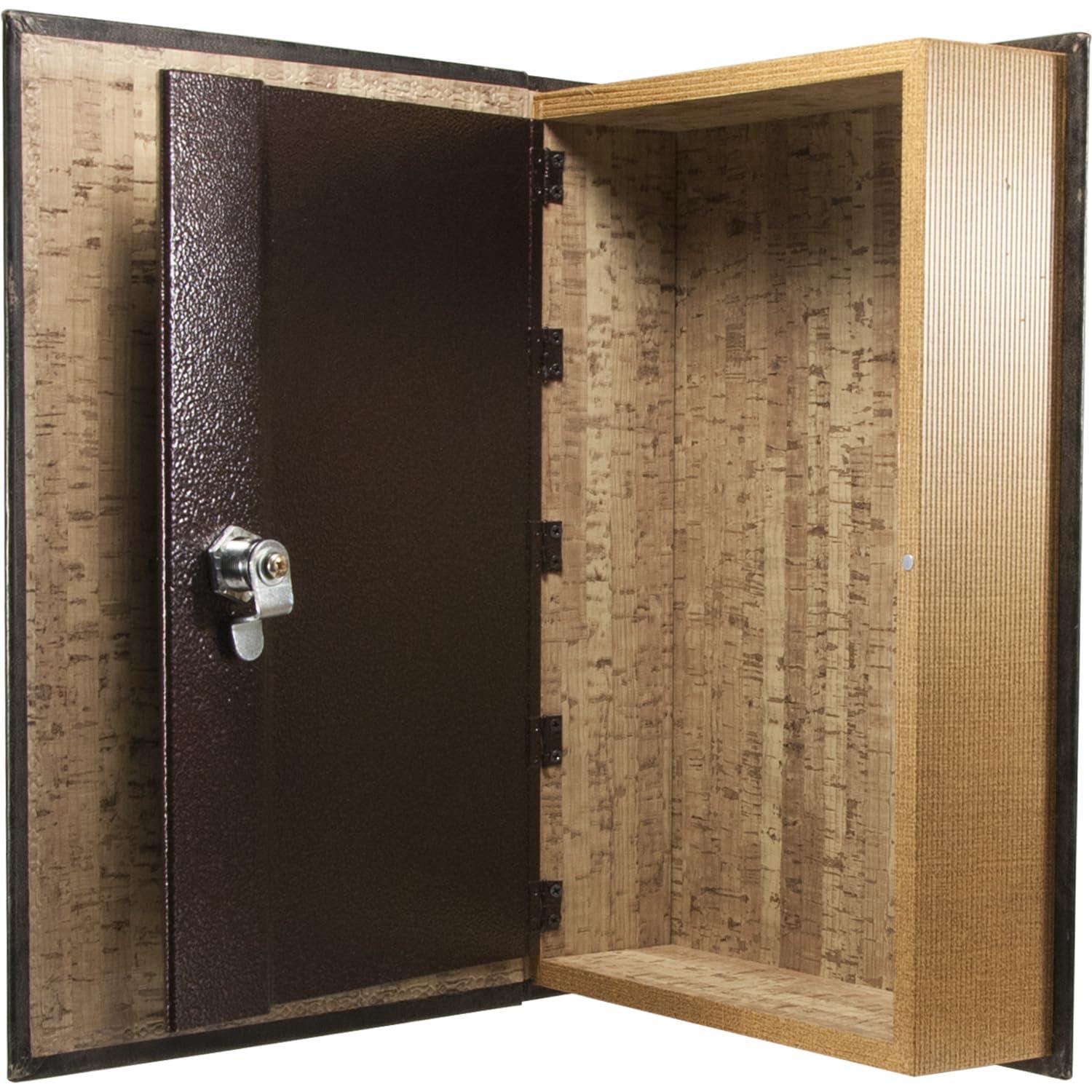 BARSKA Barska Large Antique Book Lock Box with Key Lock , 8.75\" x 2.75\" x 13\", black
