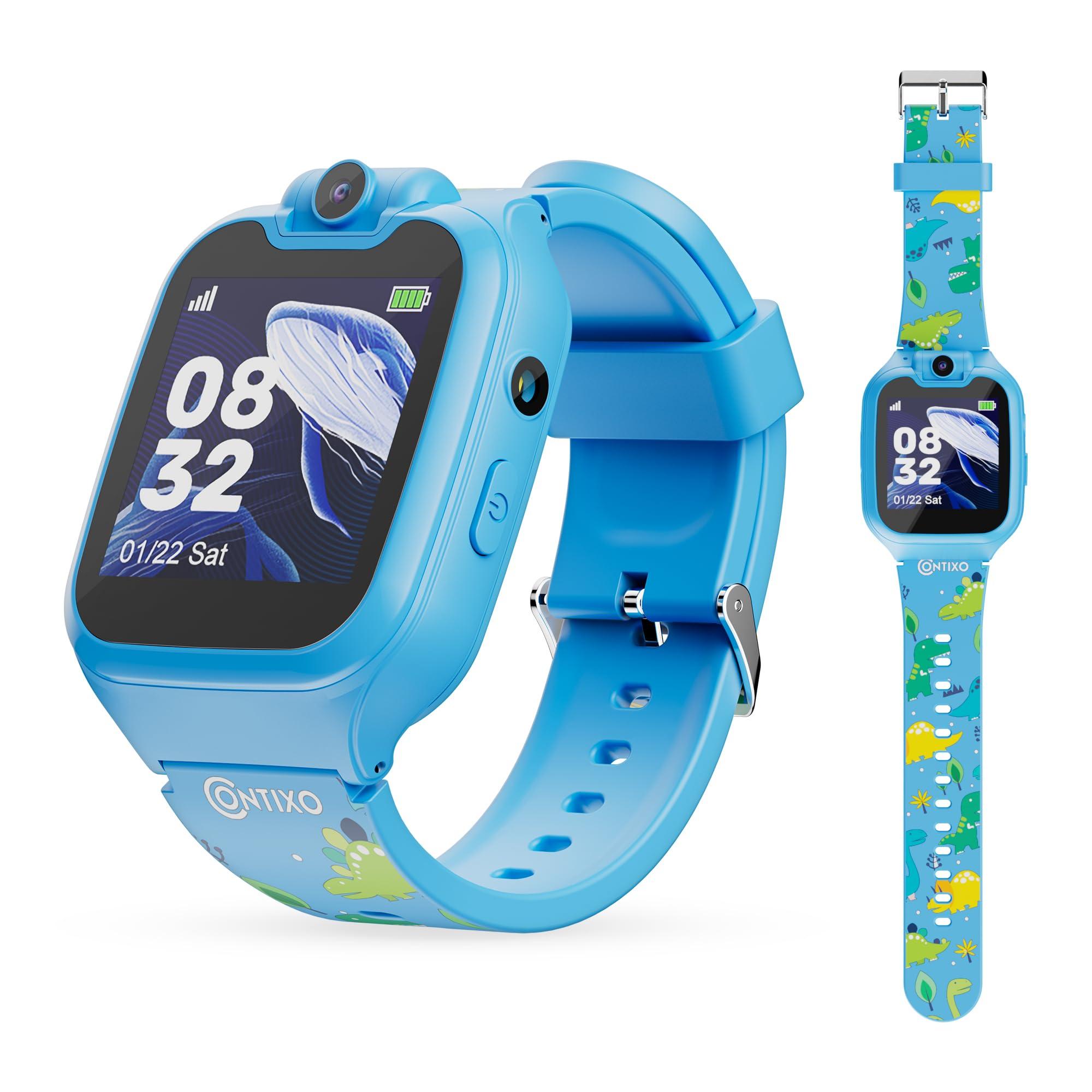 Contixo Contixo Kids Smart Watch-HD Touch Screen Educational Smartwatch with Camera, Video & Audio Recording, MP3 Music Player for Kids 3-12 Year Old Boys and Girls Children-Blue