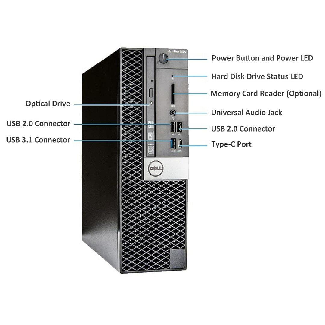 Dell Dell OptiPlex 7050 SFF Desktop Computer PC,Intel Core i7-7700 3.60GHz,32GB DDR4 Ram New 1TB NVMe M.2 SSD,Built-in WiFi & Bluetooth,HDMI,DVD-RW,Windows 10 Pro,Wireless Keyboard & Mouse (Renewed)