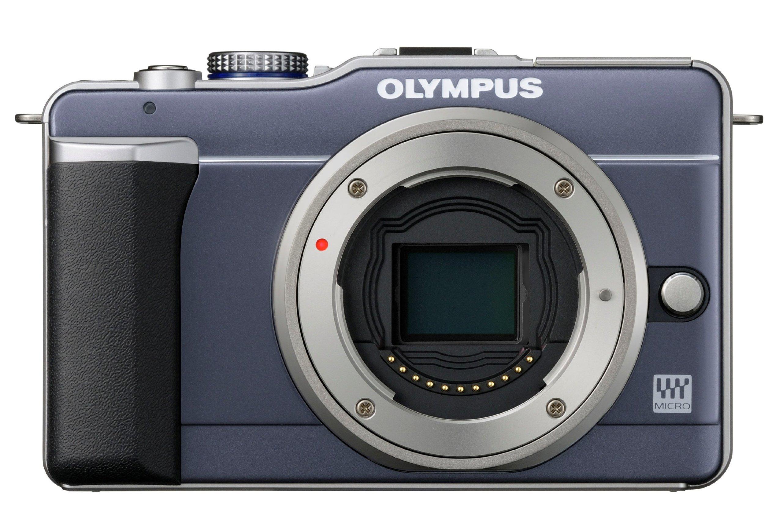 Olympus OM SYSTEM OLYMPUS PEN E-PL1 12.3MP Live MOS Micro Four Thirds Mirrorless Digital Camera with 14-42mm f/3.5-5.6 Zuiko Digital Zoom Lens (Slate Blue) (Old Model)
