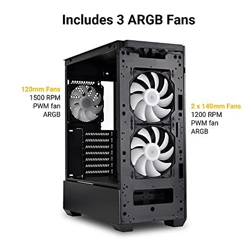 Lian Li LIAN LI Mesh Airflow ATX PC Case Gaming Computer Case Mid-Tower Chassis with 3 ARGB PWM Fans Pre-Installed, Mesh Front Panel, Tempered Glass Side Panel, Water-Cooling Ready(LANCOOL 205 MESH, Black)