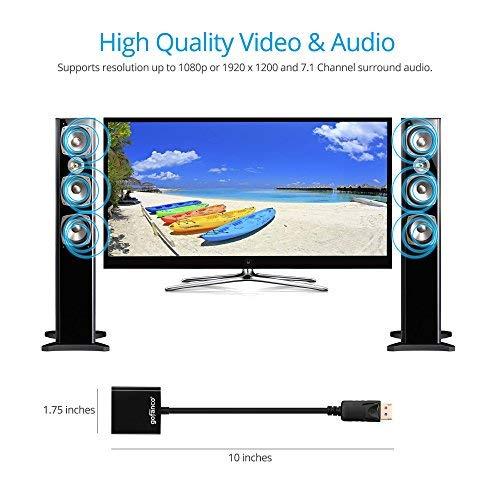 gofanco gofanco DisplayPort to HDMI Adapter - Black Male to Female DP to HDMI Converter for DisplayPort Enabled Desktops and Laptops to Connect to HDMI Displays (DPHDMI)