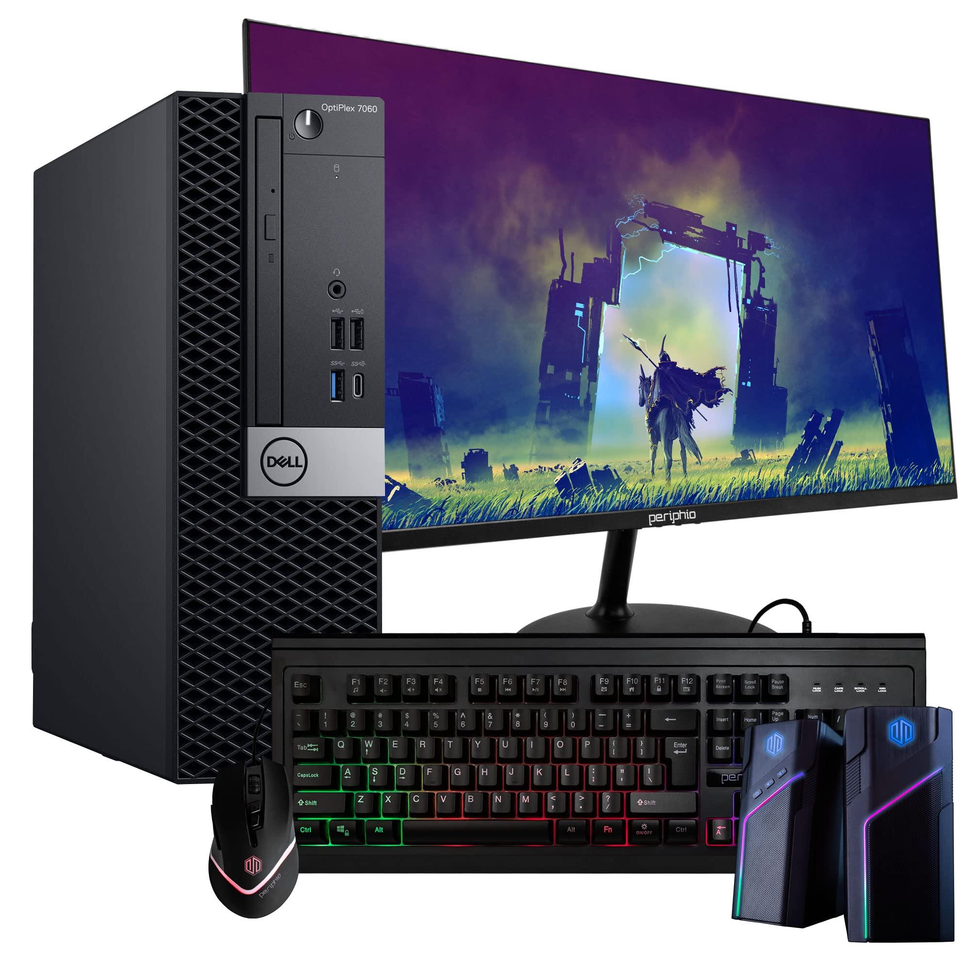 Dell Dell Optiplex 7060 Desktop Computer | Hexa Core Intel i5 (3.2GHz) | 16GB DDR4 RAM | 500GB SSD | Windows 11 Pro | New 24in LCD Monitor + RGB Keyboard & Mouse + Speakers | Home or Office PC (Renewed)