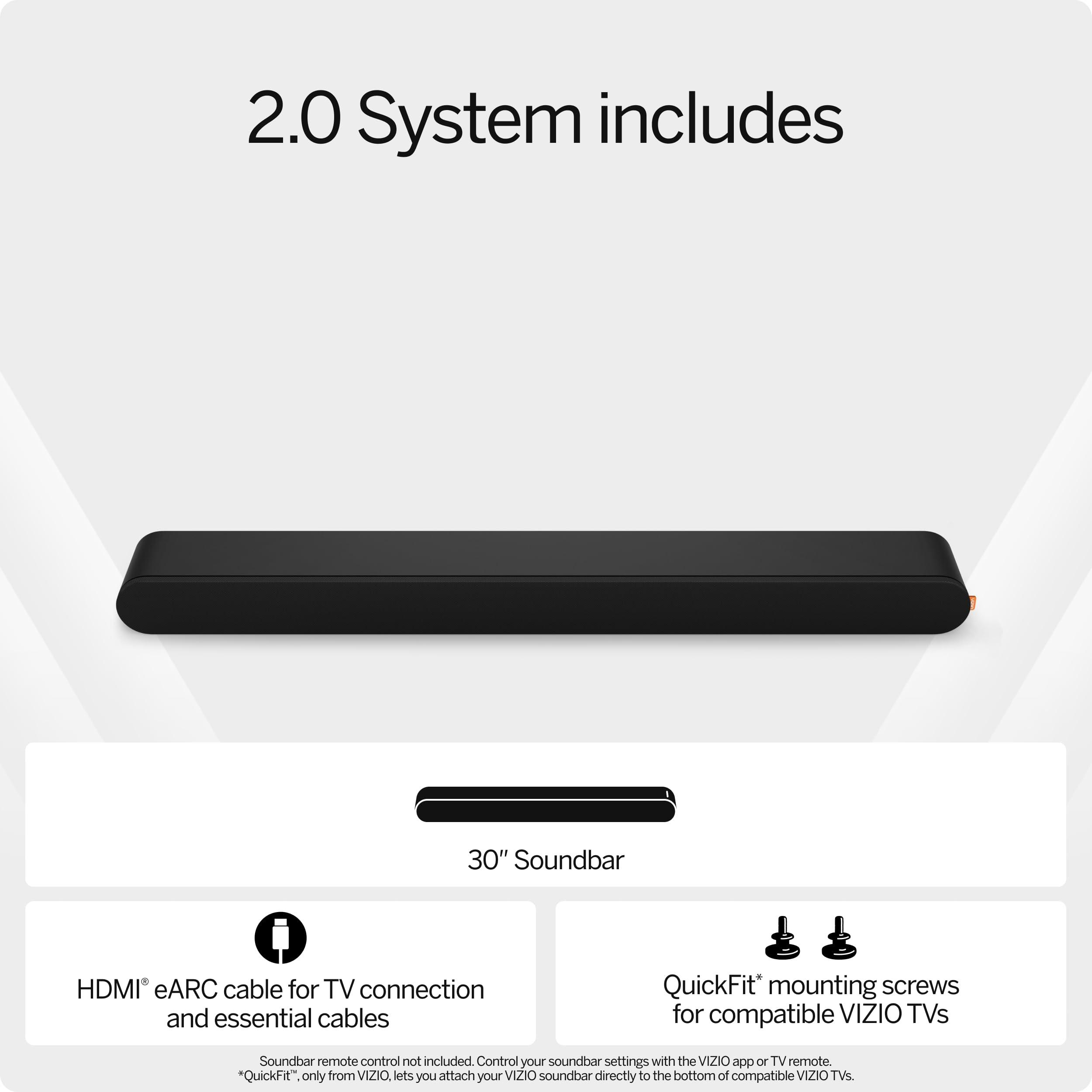 VIZIO VIZIO 2.0 Soundbar w/Dolby Atmos, DTS:X, Bluetooth Speaker SV200M-08 (New, 2024 Model)